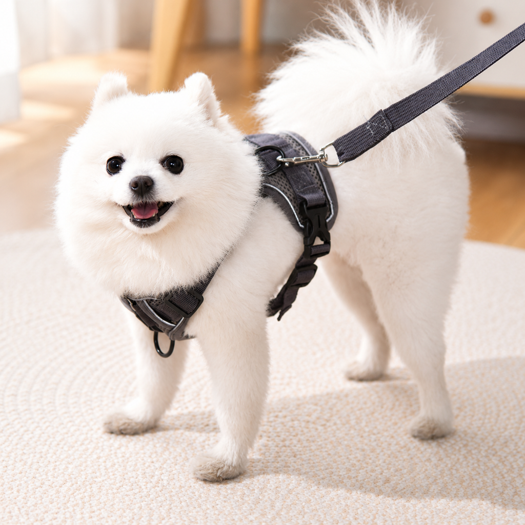 Black Adjustable Harness Set for Cats and Small Dogs