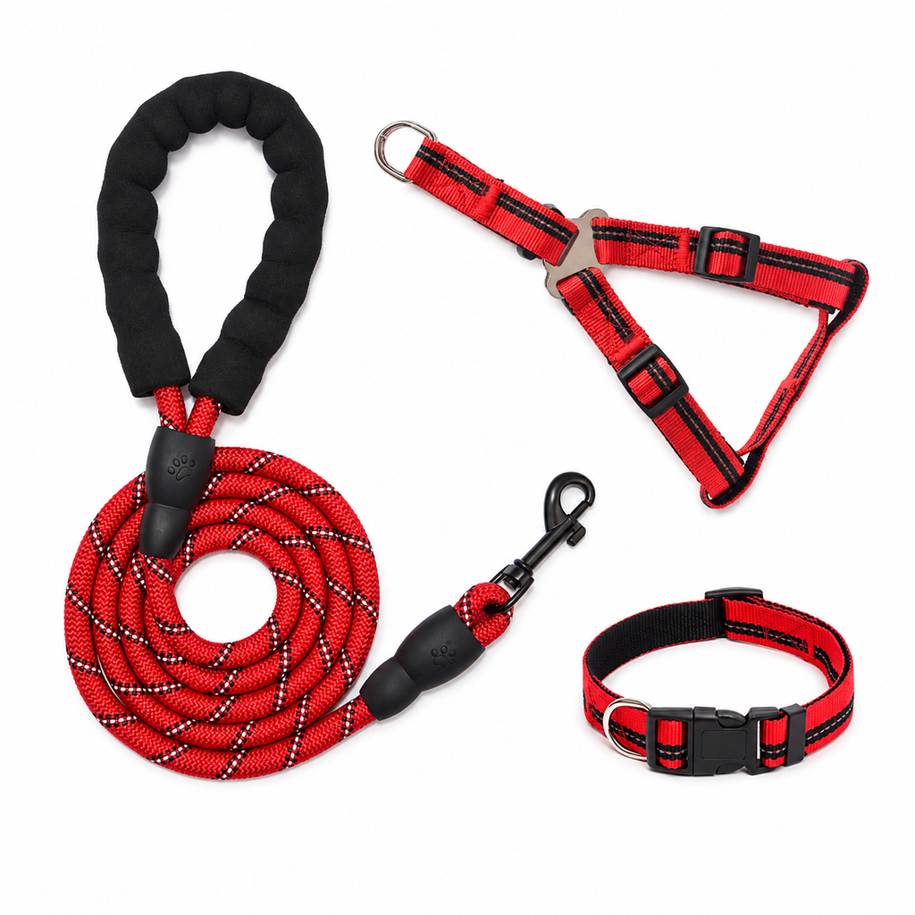 Adjustable Red Dog Walking Set for Small Dogs