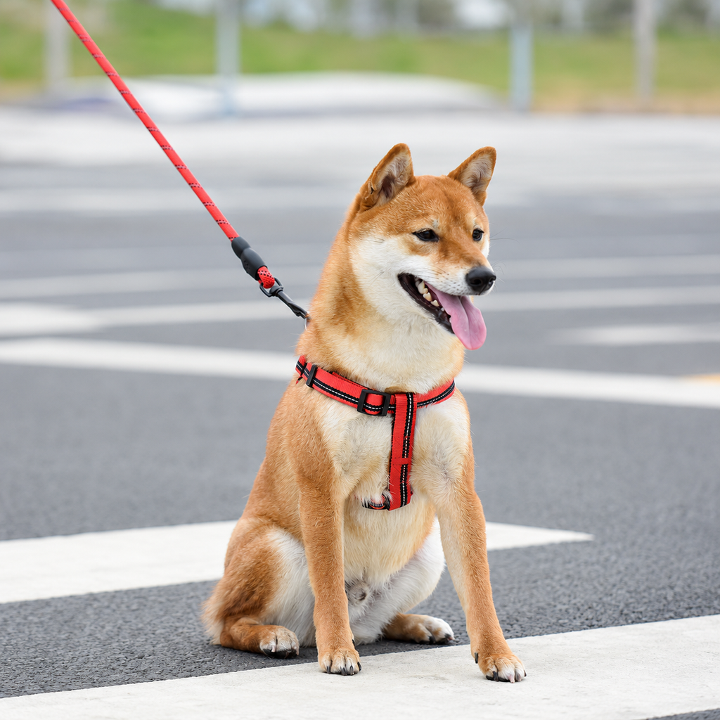 Adjustable Red Dog Walking Set for Small Dogs