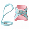 Size M Small Pet Harness and Leash Set in Blue