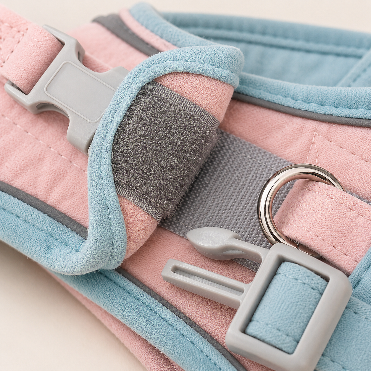 Size M Small Pet Harness and Leash Set in Blue